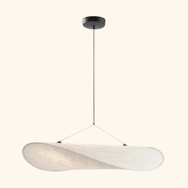 Suspension moderne vague en tissu blanc