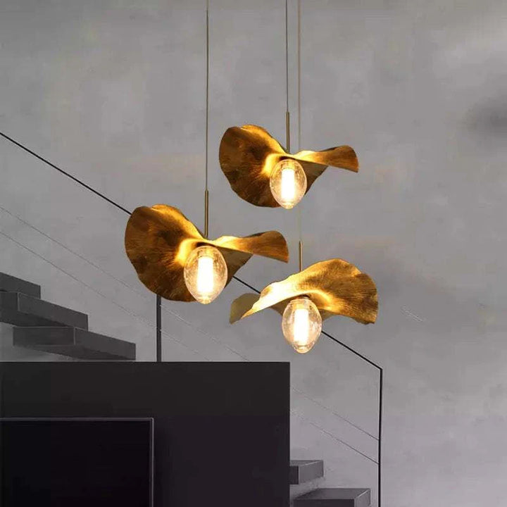 Suspension voile en cuivre doré design vintage